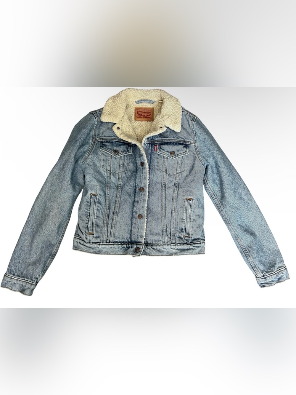 Levi’s Sherpa Lined Denim Trucker Jacket | Light Wash | Size Small